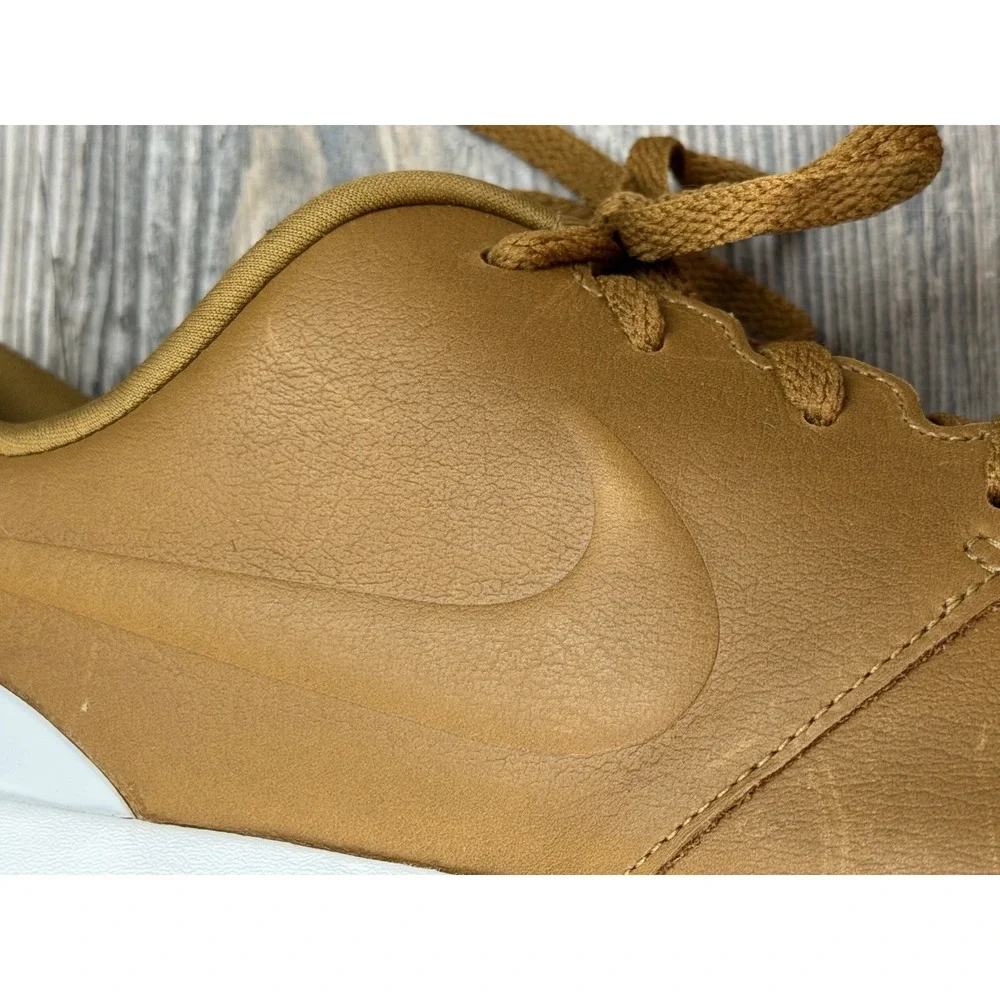 NIKE Roshe G Premium Brown Leather Spikeless Golf Shoes AA1838-200 Men's 10.5